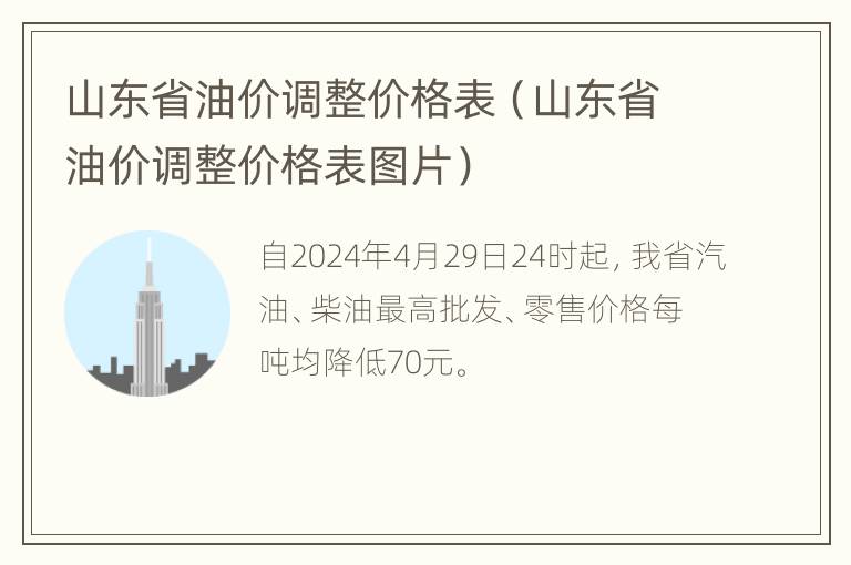 山东省油价调整价格表（山东省油价调整价格表图片）