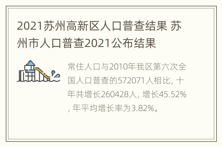 2021苏州高新区人口普查结果 苏州市人口普查2021公布结果