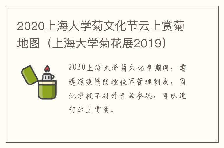 2020上海大学菊文化节云上赏菊地图（上海大学菊花展2019）