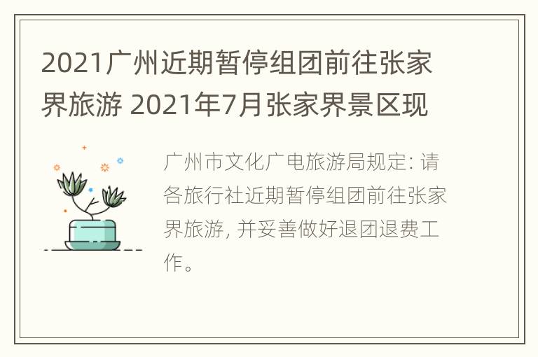 2021广州近期暂停组团前往张家界旅游 2021年7月张家界景区现在封闭了吗