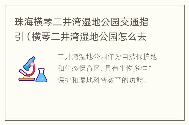 珠海横琴二井湾湿地公园交通指引（横琴二井湾湿地公园怎么去）