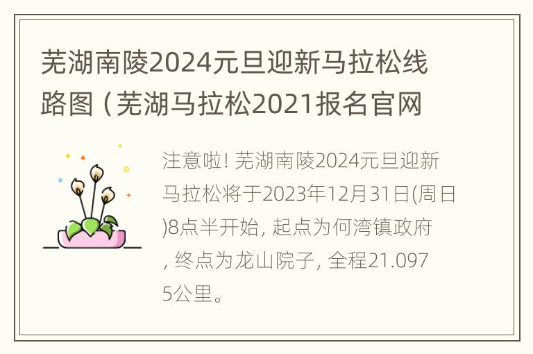 芜湖南陵2024元旦迎新马拉松线路图（芜湖马拉松2021报名官网）