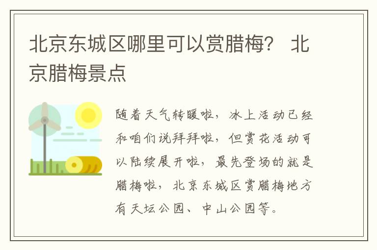 北京东城区哪里可以赏腊梅？ 北京腊梅景点