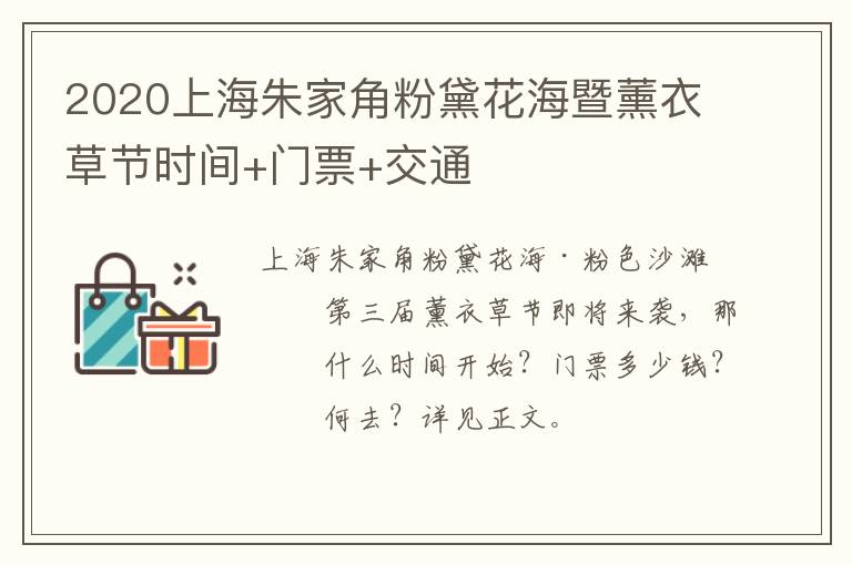 2020上海朱家角粉黛花海暨薰衣草节时间+门票+交通