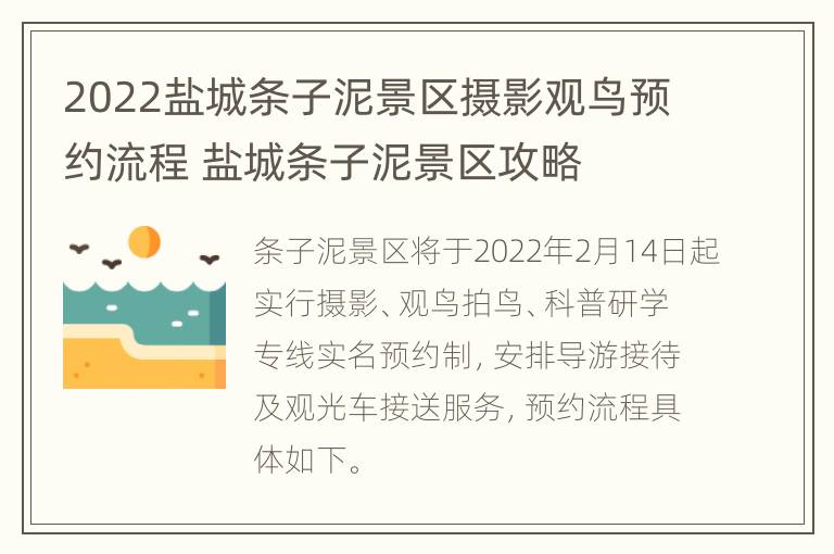 2022盐城条子泥景区摄影观鸟预约流程 盐城条子泥景区攻略