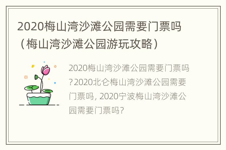 2020梅山湾沙滩公园需要门票吗（梅山湾沙滩公园游玩攻略）